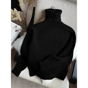 Women's Fitted Long Sleeve High Neck Sweater Knitwear, Casual Style Earth Tone Pullover, Perfect for Fall & Winter, Single Wear or Layering