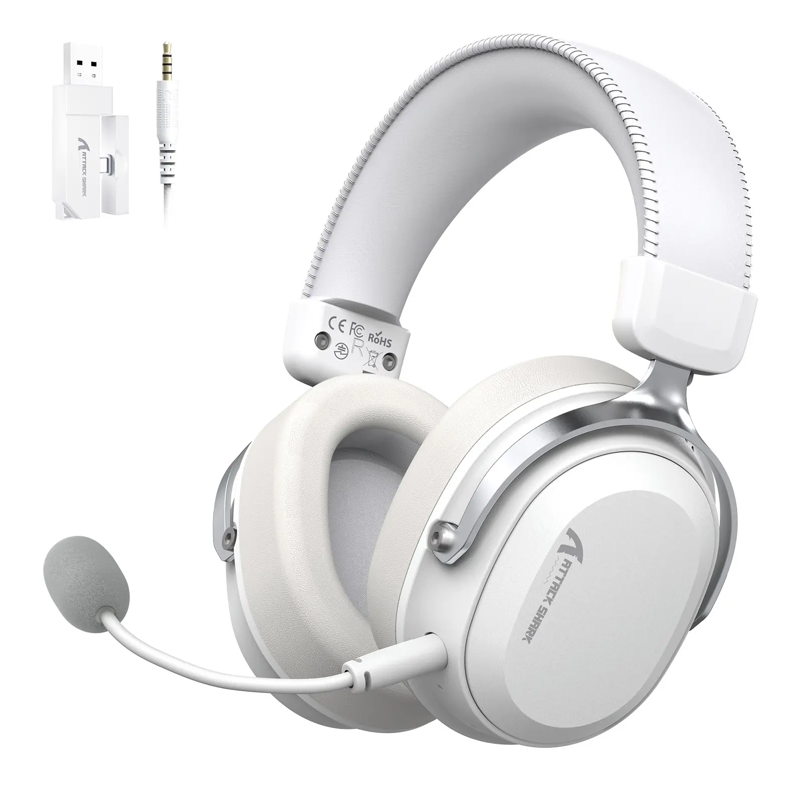 ATTACK SHARK L30Pro Wireless Gaming Headset Pc Gaming Accessory with 2.4Ghz/BT/Wired, Long Battery Life with Detachable Microphone 7.1 Surround Sound Ultra-Low Latency for PC/PS5/Xbox/Switch/Mobile