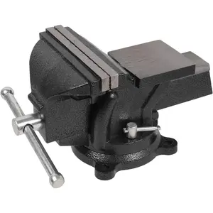 Heavy Duty 6-Inch Bench Vise, 360 °   Swivel Base with Anvil Clamp Cast Steel Table Clamp, Multipurpose Workbench Vise for Drilling, Pipe Cutting and Woodworking - Black