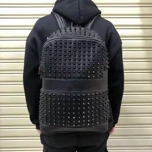 European And American Fashion Personalized Rivet Decoration Backpack 2025 New Large Capacity Punk Motorcycle Style Women's Bag
