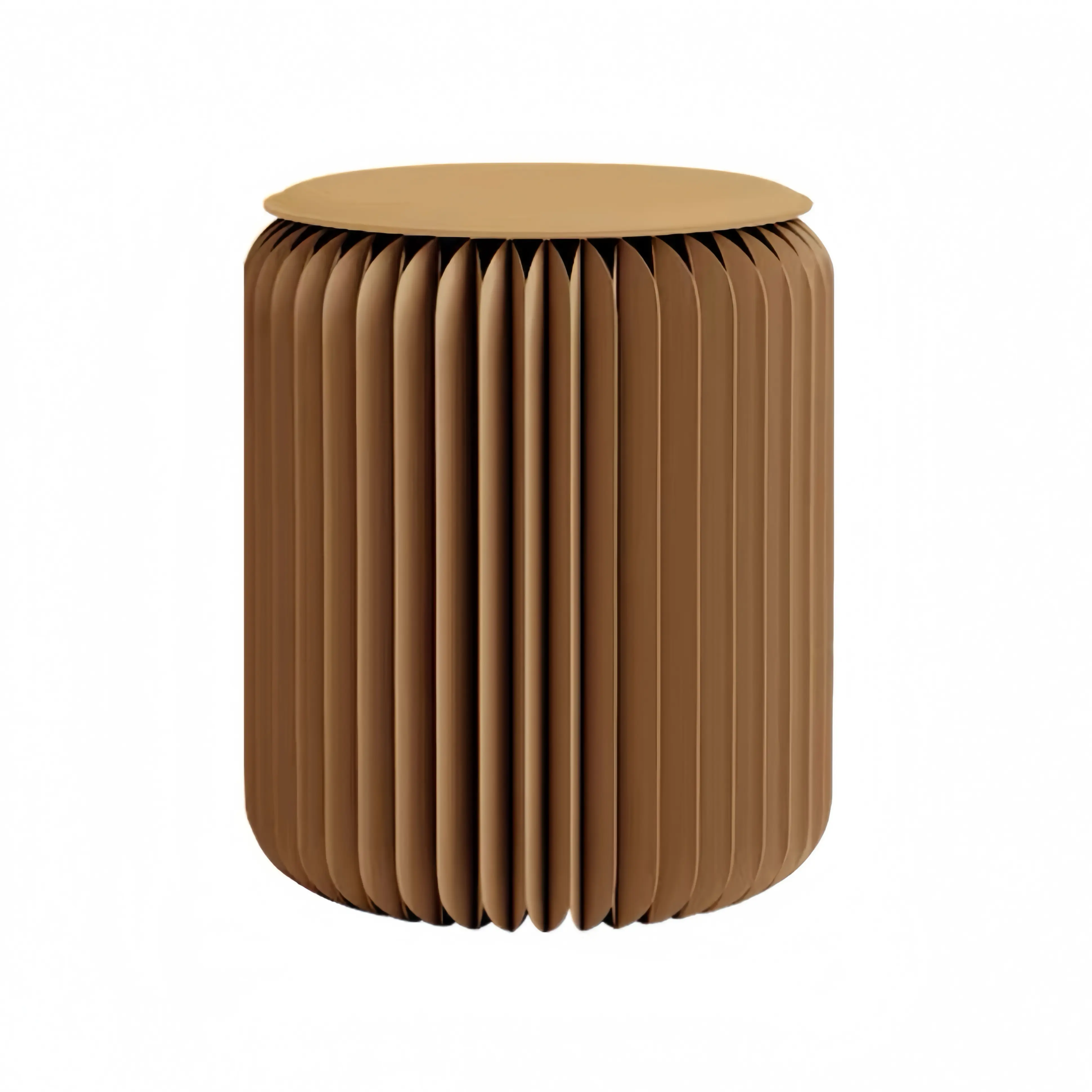 Folding Stool - 17Inch Home Furniture 660lb Load Capacity Foldable Paper Stool - Eco-Friendly Kraft Paper Honeycomb Design,Foldable to 1.2",Brown Modern Minimalist Stool for Living Room(Brown)