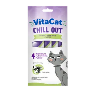 VitaCat by Salty Cat Chill Out Functional Cat Treats, 4 x 15g Tubes (12 Packs)