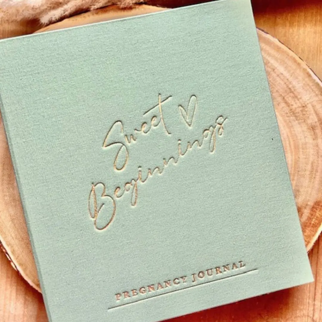Sweet Beginnings Linen Gender Neutral Pregnancy Journal