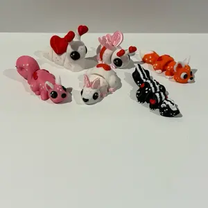 3D Printed Love Critters - Assorted Colorful Characters with Cute Designs