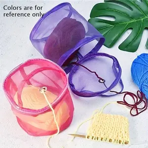 Knitting hook needle storage bag - Handmade craft storage bag, with zipper closure, suitable for yarn and knitting needles - Yarn storage bag, handcraft accessory organizing bag, mesh design
