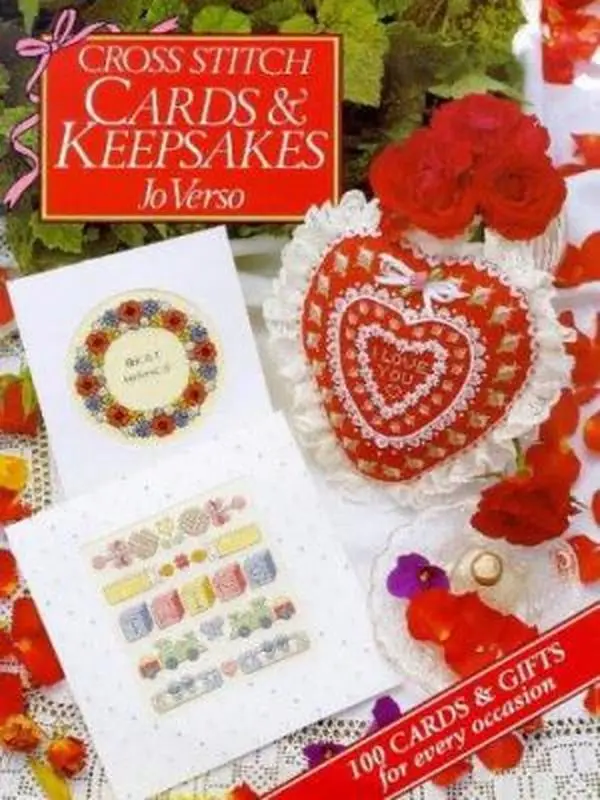Used Hardcover Book - Cross Stitch Cards and Keepsakes by Jo Verso (English) - David & Charles, Cross Stitch Designs, Photographs, Mom and Dad, Cheery Christmas Greetings or Hangings