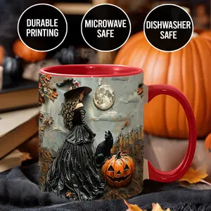 Beautiful Witch Coffee Mug - Spooky Season Halloween Design Witch Print - WIC5952 halloween mug Ceramic Drinkware