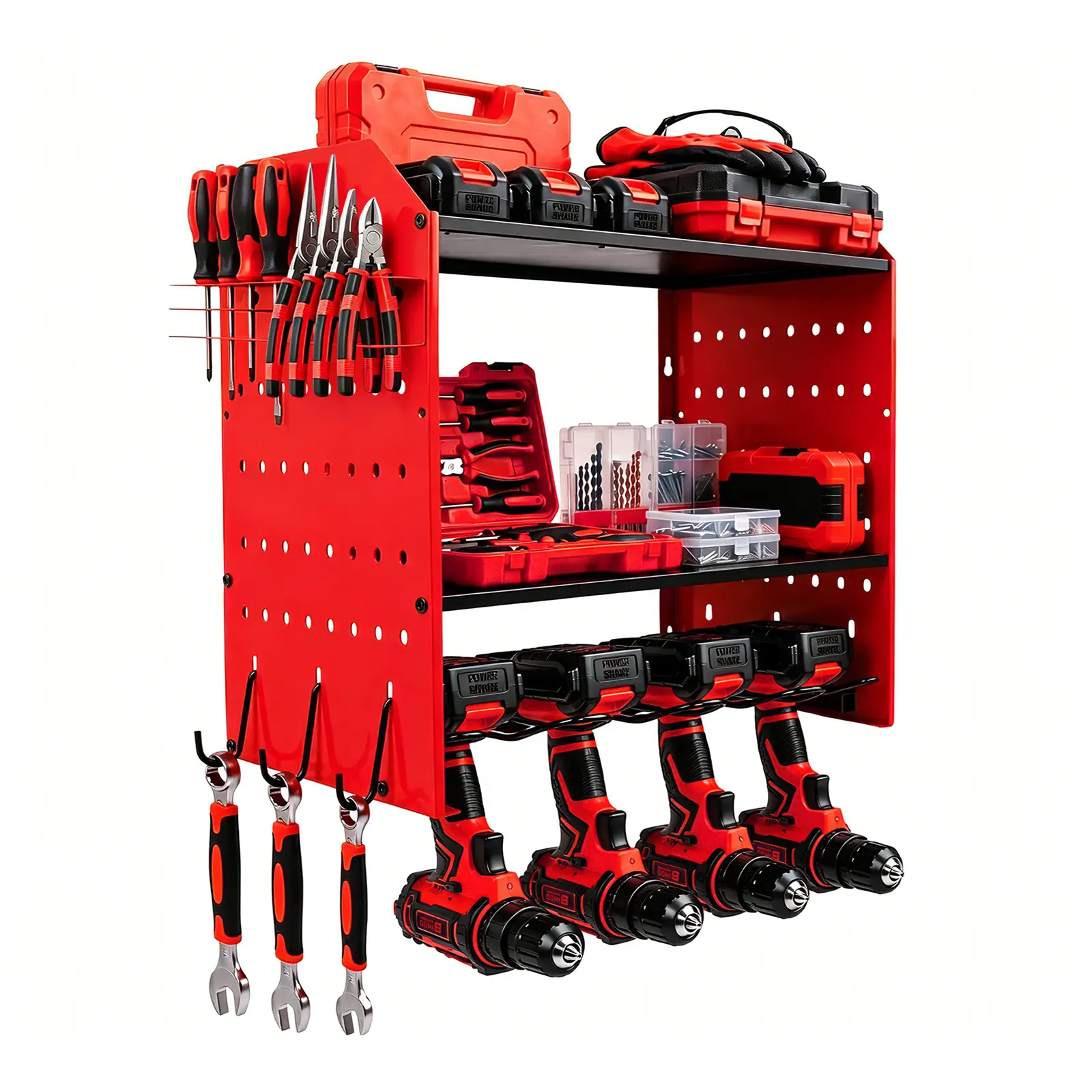 Heavy-Duty Wall-Mount Power Tool Organizer, Tool Storage Racks, Drill Holder - Maximize Your Workspace, Practical Gift for Dads, DIY Enthusiasts