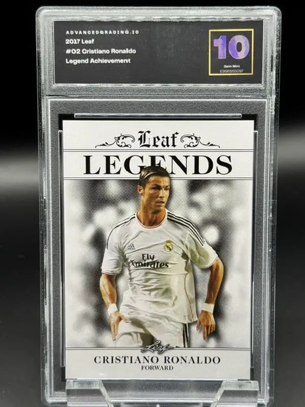 2017 Leaf #02 Cristiano Ronaldo Legend Achievement Soccer Card Graded Gem Mint 10