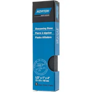 Norton 4" Long x 1" Wide x 1/2" Thick, Silicon Carbide Sharpening Stone Rectangle, Medium Grade 61463685480