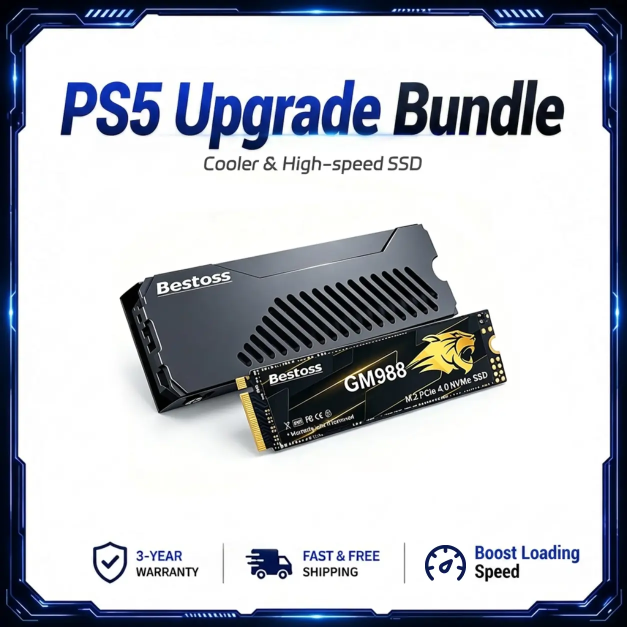 PS5 Upgrade SSD Bundle | 7350MB/s Gen4 NVMe + Metal Heatsink Kit,1TB,2TB ,TiktokshopBacktoschool,sohochic PS5 Upgrade SSD Bundle | 7350MB/s Gen4 NVMe + Metal Heatsink Kit,1TB,2TB ,TiktokshopBacktoschool,sohochic