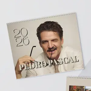Pedro Pascal 2026 Wall Calendar, Minimalist Room Decor, Celebrity Fan Gift, Yearly Planner for Home Office, Pop Culture Star Collectible Wall Art