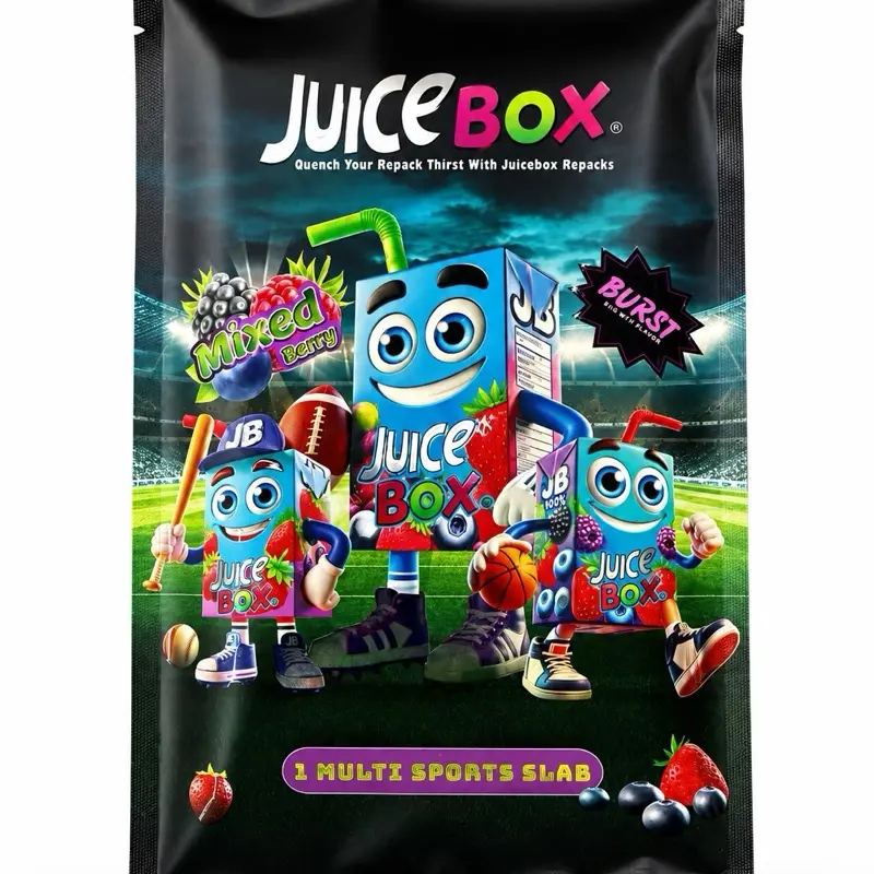 Personal " Mixed Berry Burst Juice Box" Sports Trading Card Pack - Multi-Sport Encased Cards