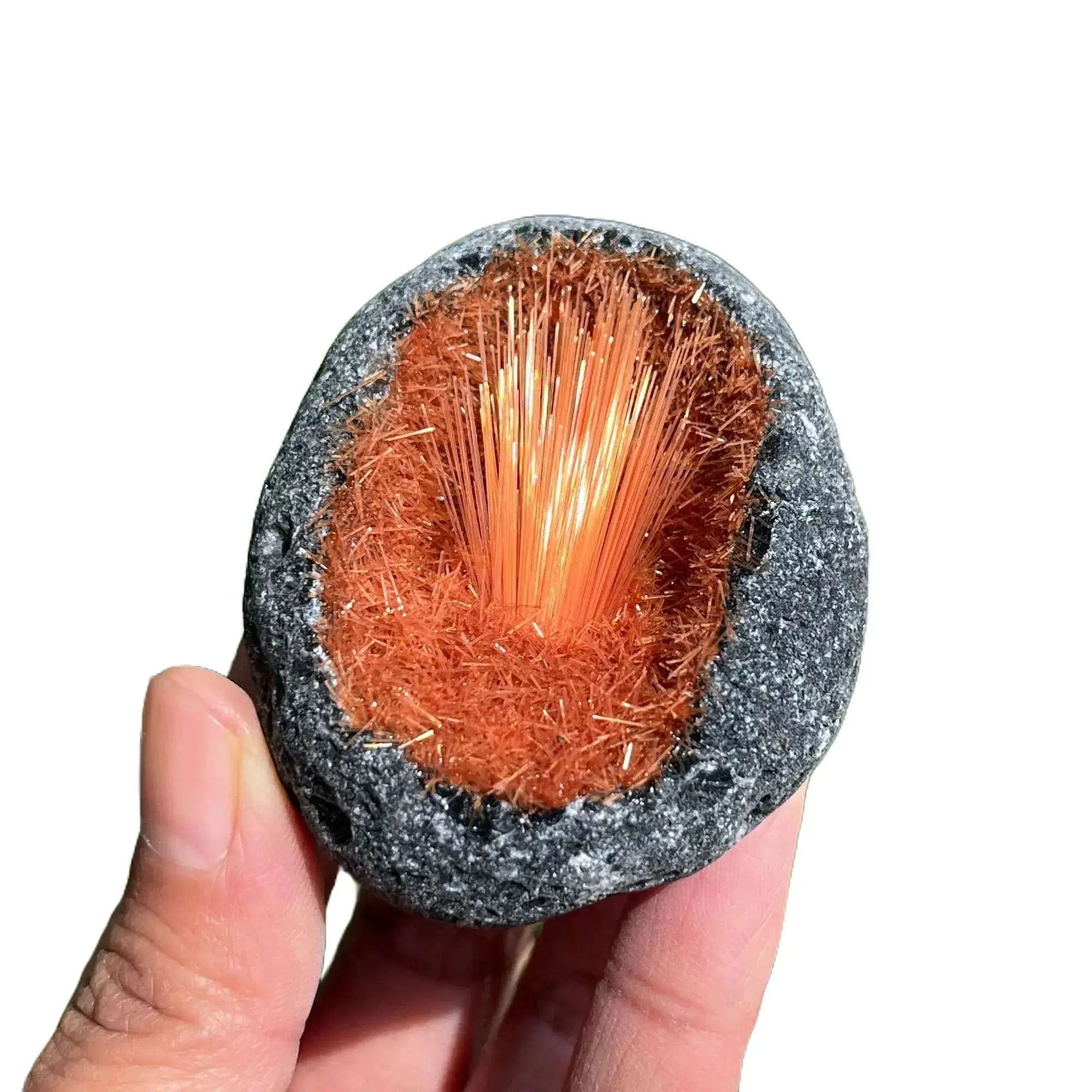 100% Brand New Handmade Carving Natural Crystal Cluster - 50-80g, Approximately 5-8 cm High Quality Magnetite, Goethite, Quartz, Orange Ironstone, Copper Ore Healing Mineral Specimens for Reiki Home Decor