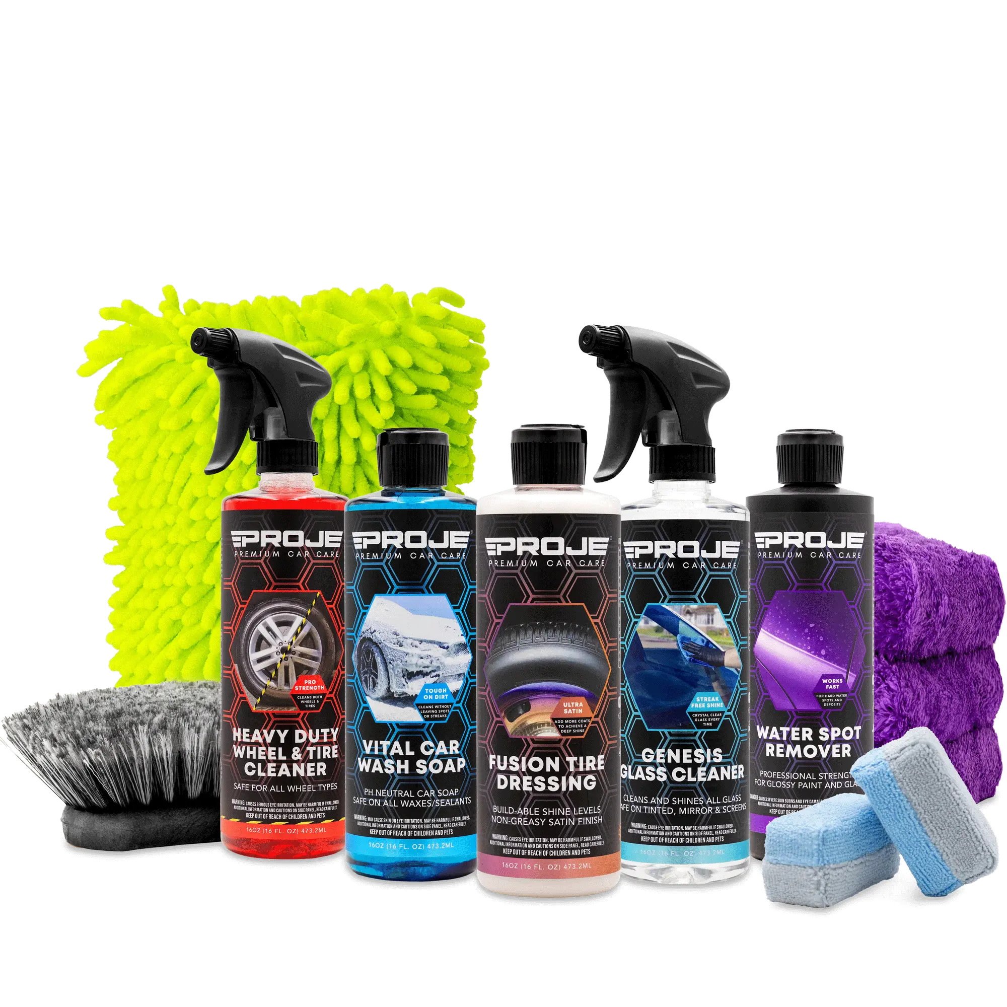 10-Piece Elite Car Cleaning Kit - Professional Car Detailing Bundle with Water Spot Remover, Wheel Cleaner, Tire Dressing, Glass Cleaner & More, Detailing Products, Exterior Wash Kit