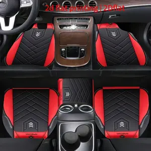 4-Piece Car Floor Mats, Car Mat Set, Non-Slip Design, Plaid Pattern, Durable Polyester, Easy to Clean, Perfect for Home and Cars, Ideal Christmas Gift