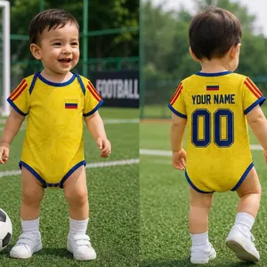 Personalized Colombia Baby Bodysuit, Custom Name Soccer Baby Outfit, Colombia Football Fan Gift, Newborn Sports Jersey Onesie W5L