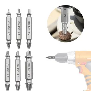 Professional Screw Extractor Kit: Industrial-Grade Stripped Bolt Remover, Durable Anti-Slip Tools for Emergency Repair. High-Efficiency Broken Screw Extractor Set with Multi-Size Hex Shank Drill Bits.