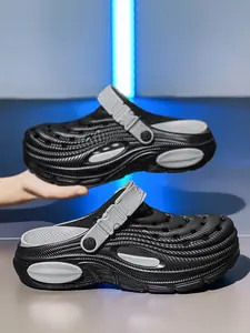 Men's Hole Shoes Couple Sandals Fashion Dual-Layer Thick Sole Comfortable Breathable Beach Slippers All Seasons Casual Style