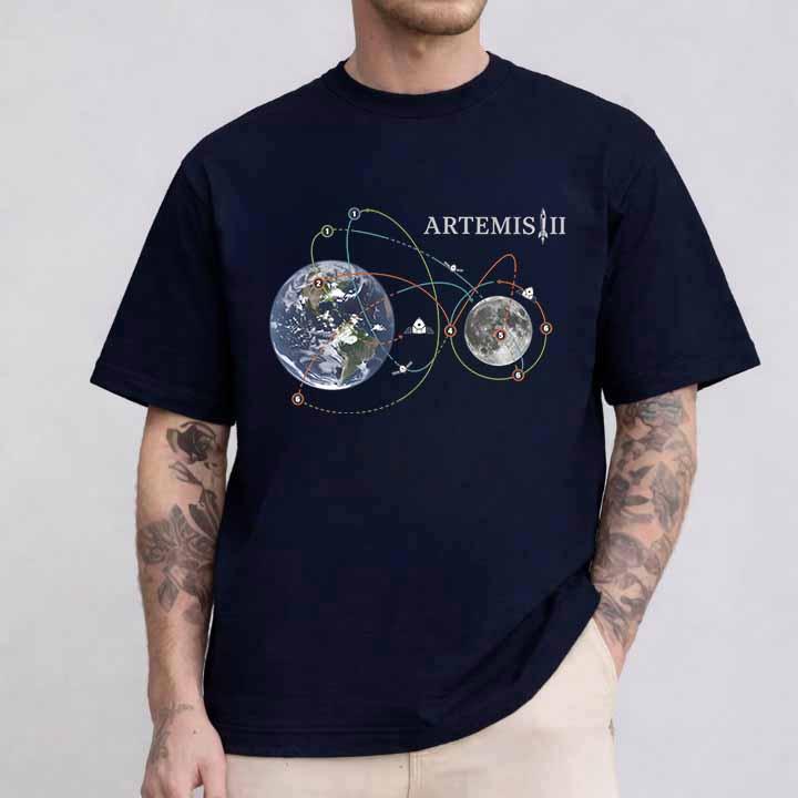 Artemis II Rocket Launch Shirt, Artemis 2 Journey Around the Moon Tee, Space Exploration Shirt, Moon Mission Fan Gift