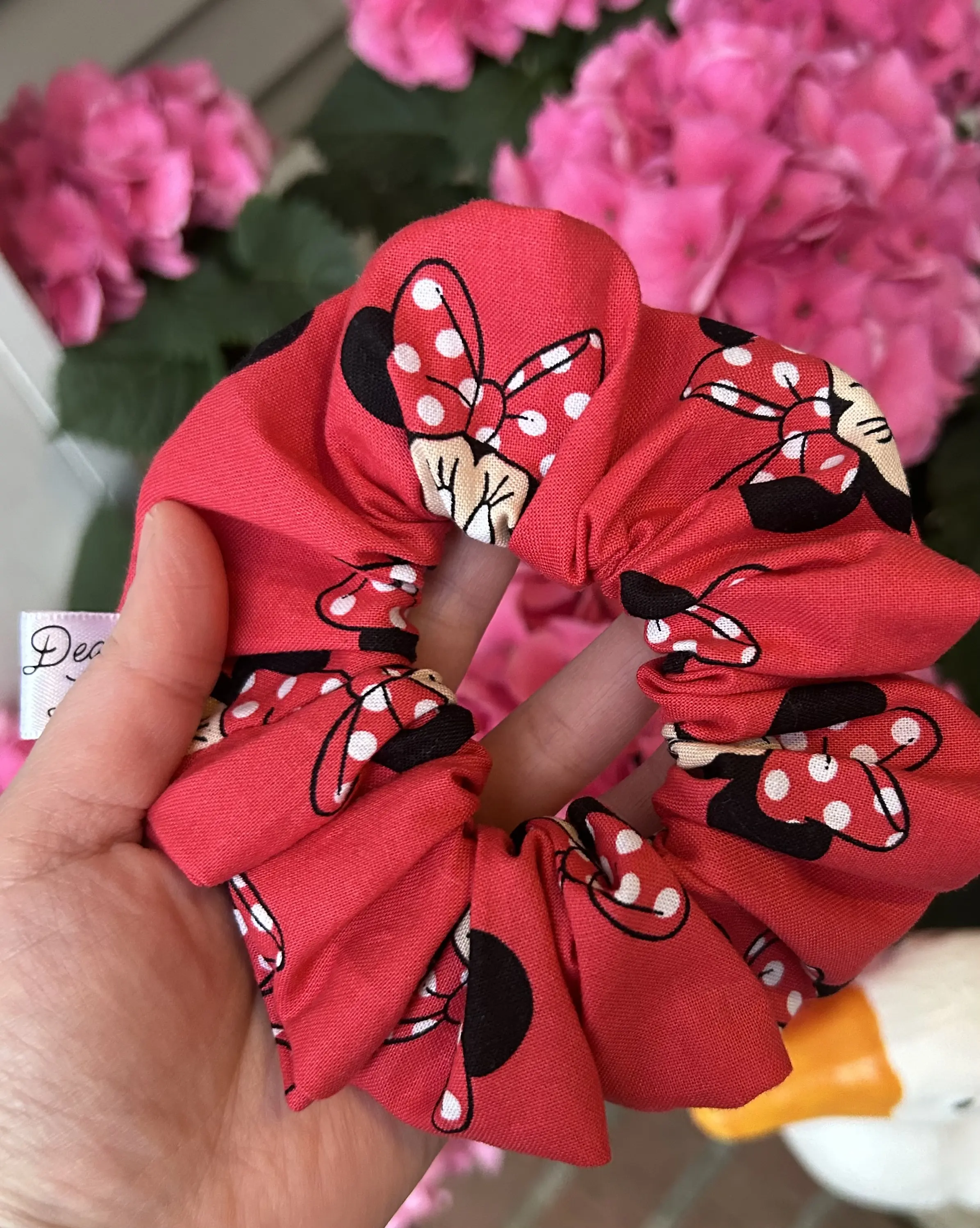 Handmade Red Mouse Scrunchie – Cute & Comfy Hair Accessory