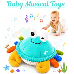 Baby Toys for 12–18 Months – Musical Crawling Dancing Crab Toy, Tummy Time Sensory Learning Toy for Toddlers 1–3, Plush Interactive Baby Toy for Boys & Girls, Birthday Gift