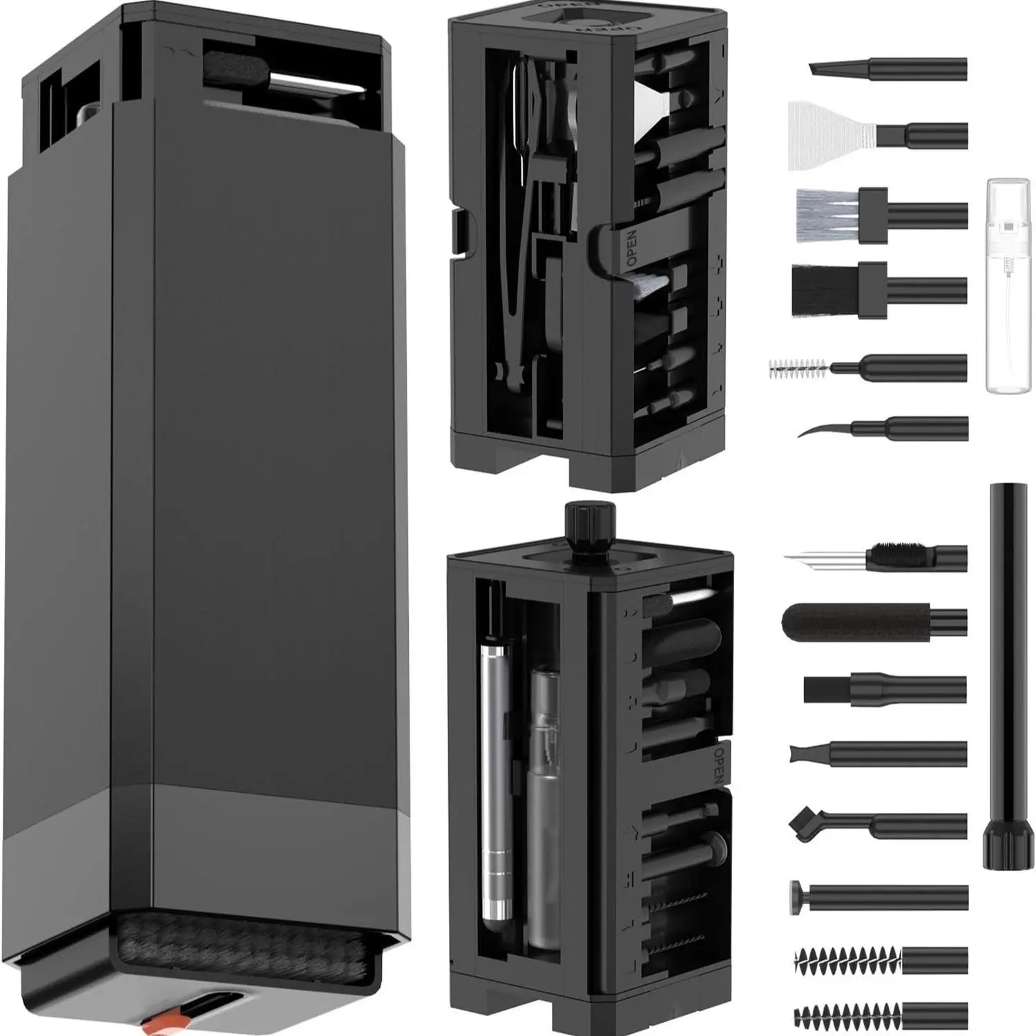 32-in-1 Digital Camera Cleaning Kit, Camera Cleaner, Camera Screen Cleaning Tools, Multifunctional Cleaning Kit for Canon/SONY Cameras, DSLR, Mirrorless Lens, CMOS Sensor, Smartphone