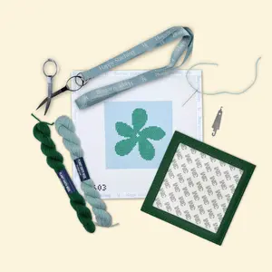 Happy Stitching - Fresh Cut Needlepoint Coaster Kit - Self Finishing Needlepoint Kit - Summer Crafts For Women - DIY Coaster