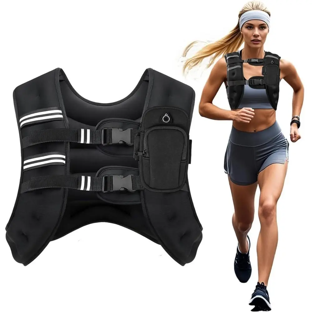 Weighted Runner Training Vest 8LB 12LB 16LB 20LB 25LB Adjustable Breathable Workout Vest Fitness Equipment For Gym Home Outdoor Calisthenics Exercise Practice(16IB)