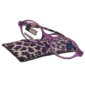 Brookdale, Premium Reading Glasses, High-End Readers (Purple w White)  (Round) Magnifying Eyeglasses, Optical, NY Fifth Avenue
