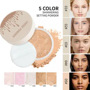 5 Tones Face Setting Powder, breathable & skin-friendly, locks makeup steadily. Shrink pores and reduce oil, perfect for student looks and summer outdoor beaut