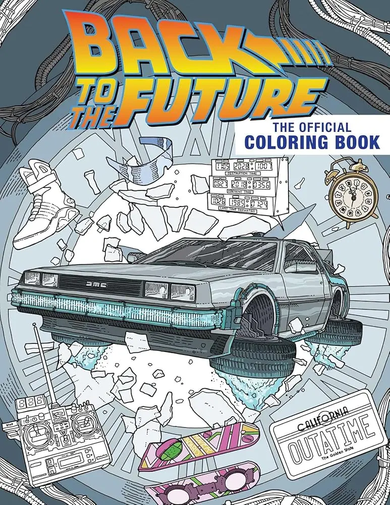 Official Back to the Future Artist-Friendly Graphic Paper-Based Coloring Book - Office Stationery Art Supply, Featuring Marty McFly, George, Delorean Time Machine, Doc Brown, Biff & Other Beloved Characters