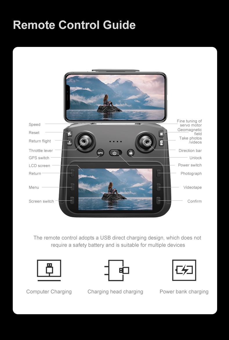 YCMDCGIE 4K GPS Drone with 4.5" Screen Remote - AI Obstacle Avoidance, 40 Min Flight (2 Batteries), 3300ft Range, Brushless Motor Professional Quadcopter