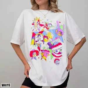 Digital Circus Character Graphic Tee, Colorful Cartoon Shirt, Funny Animated Character T Shirt, Unisex Oversized Tee, Gamer Gift, Trending 2026, Casual Streetwear Top, Gift for Her Him, Viral Graphic Tee 2026 5