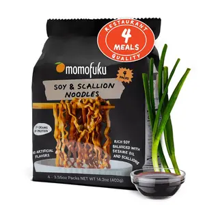 NEW 2026* Momofuku Soy & Scallion Ramen Noodles by David Chang, 4 Pack of Restaurant Quality Instant Noodles Now with More Sauce & 10g of Protein