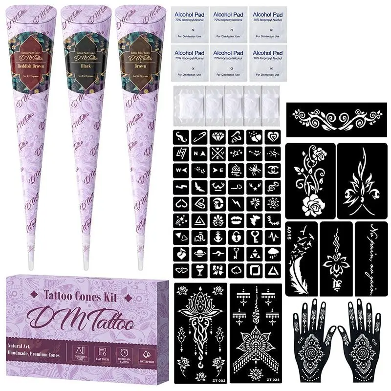 Hand-Painted Temporary Tattoo Paste Set, Plant-Based, Waterproof Body Paint & Body Makeup, Ephemeral Tattoos
