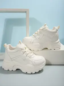 Women's Thick Sole Casual Sports Shoes, Comfortable and Stylish Sneakers Trainer Shoes for Daily Wear, Perfect for Walking and Leisure Activities, Thick Soled Sneakers