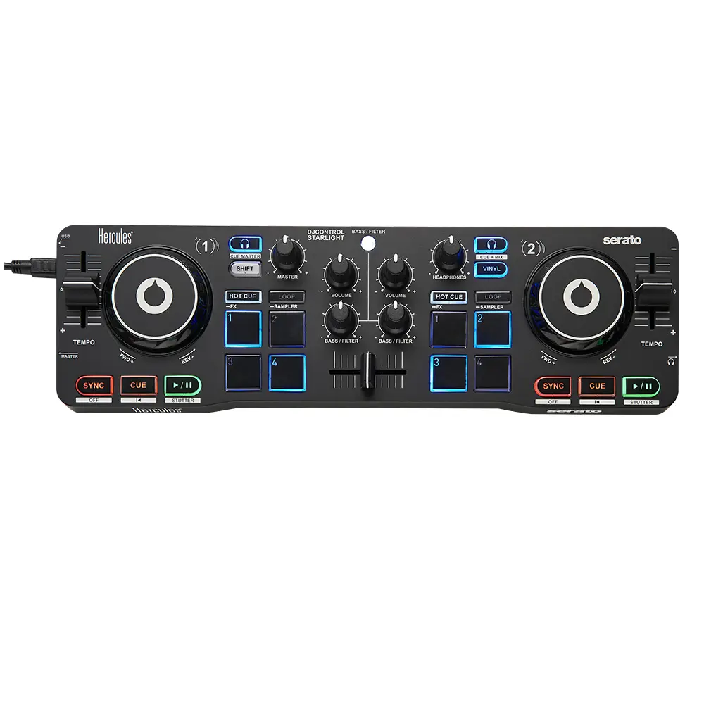 Hercules DJ Control Starlight Compact controller w/built-in sound card for Serato