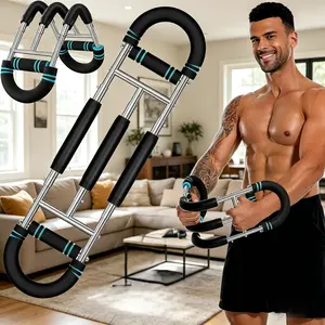 Adjustable Chest Portable Training Bar - Compact Home Gym Weight Training Equipment for Men, Ergonomic Durable Build, Upper Body Workout Arm Strength Trainer