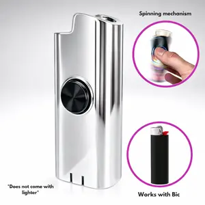 FLKR LYTR Fidget Spinner Lighter Case "SLVR Surfer" for Bic Spinner Lighter Case | FLKR LYTR