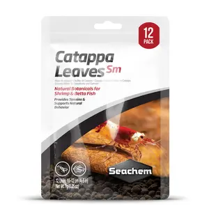 Seachem Catappa Leaves - for creating tannins in shrimp and betta fish aquariums - natural aquarium decor and water buffer