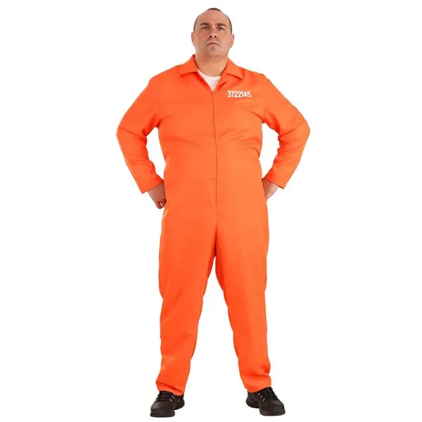 Plus Size Men's Prison Jumpsuit Costume