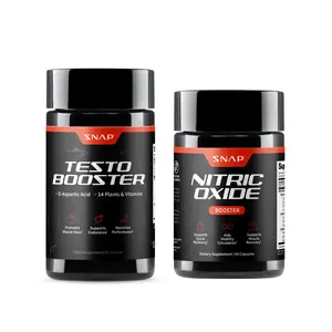 SNAP - Testo Booster + Nitric Oxide Bundle - Supports Men's Testosterone Production - D-Aspartic Acid & 14 Plants - 3rd Party Tested - 90 Count - Boost Blood Flow & Stamina - Muscle Mass & Performance Booster