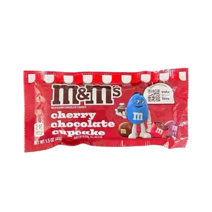 M&M's Cherry Chocolate Cupcake Flavor Candies 1 Bag 1.5 oz Milk & Dark Chocolate