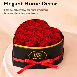 Mother's Day 16 Flower Forever Heart Shape Box, Red Flower Gift, Eternal Preserved Roses Gift for Her, Lasting Flowers, Romantic Floral Keepsake for Birthday, Anniversary or Valentine’s Day