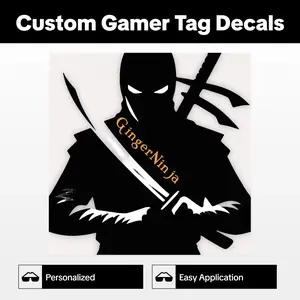 GamerTag Decals - Personalize Your Gaming Setup with Unique Gamer Tags for Laptops Controllers and More Easy Application Versatile Use