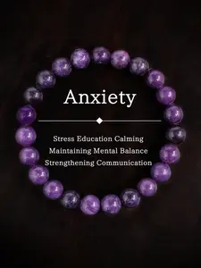 Artificial Crystal Beaded Bracelet, Anxiety Relief Bracelet, Stress Education Calming Communication Jewelry, Restore Mental Balance Bracelet, Maintaining Mental Balance, Mental Tranquility, High Quality Bracelet