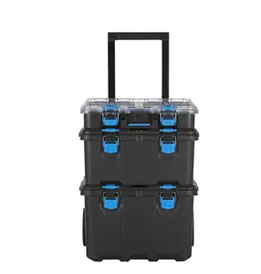 Mobile Tool Storage and Organization Case - Black & Blue, Heavy-Duty Tool Organizer for Hardware Storage