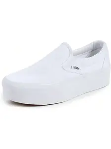 Vans Women's Classic Slip-On Stackform Sneakers Canvas True White