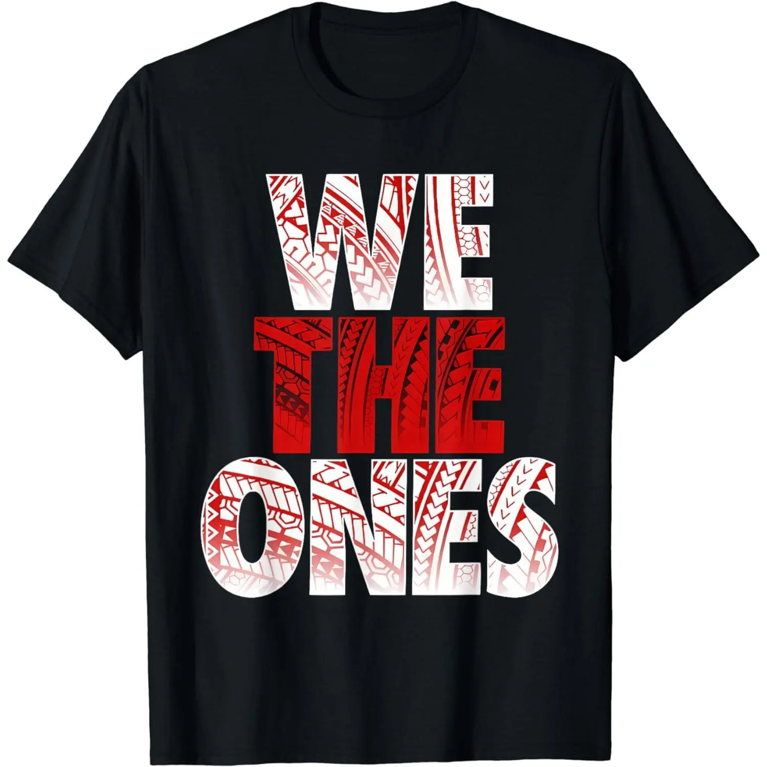 Gradient Tie-Dye Print "WE THE ONES"Minimalist Cotton Short Sleeve The Bloodline Tribal T-Shirt For Men Women